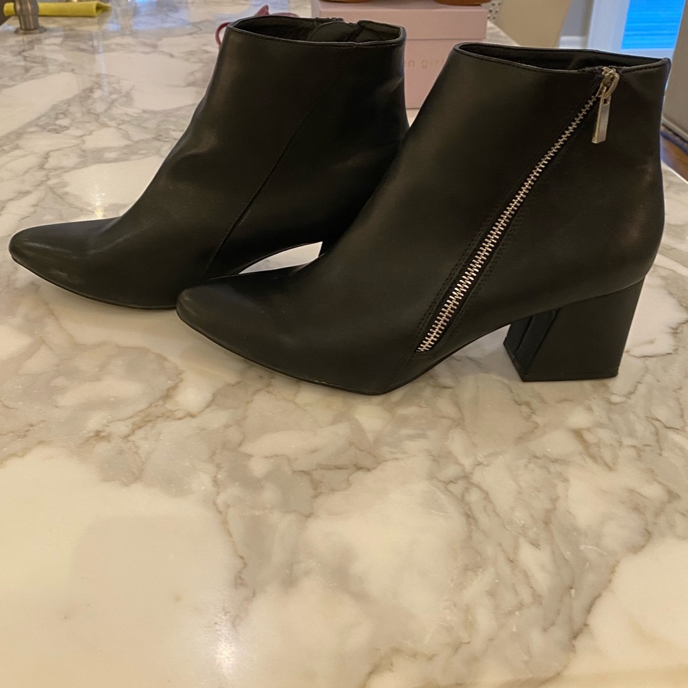 Black Ankle Boots with Zipper - Picture 2 of 8